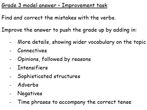 GCSE French 90-Word Answer Improver