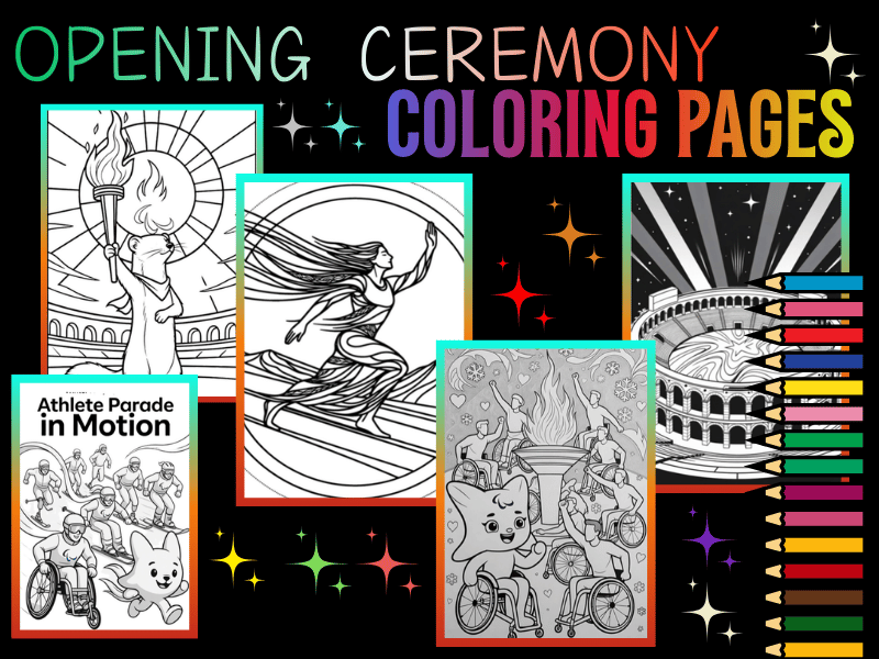 Milano Cortina 2026 Winter Paralympics Opening Ceremony Coloring Pages NO PREP