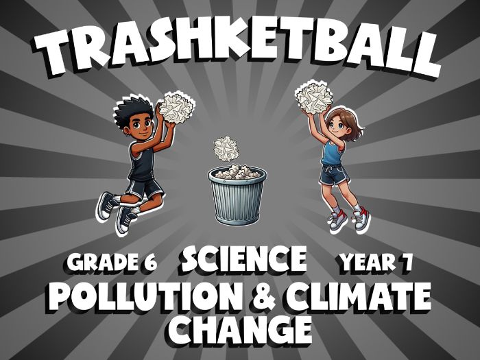 Pollution & Climate Change TRASHKETBALL Science Game | No-Prep Year 7 Review Activity