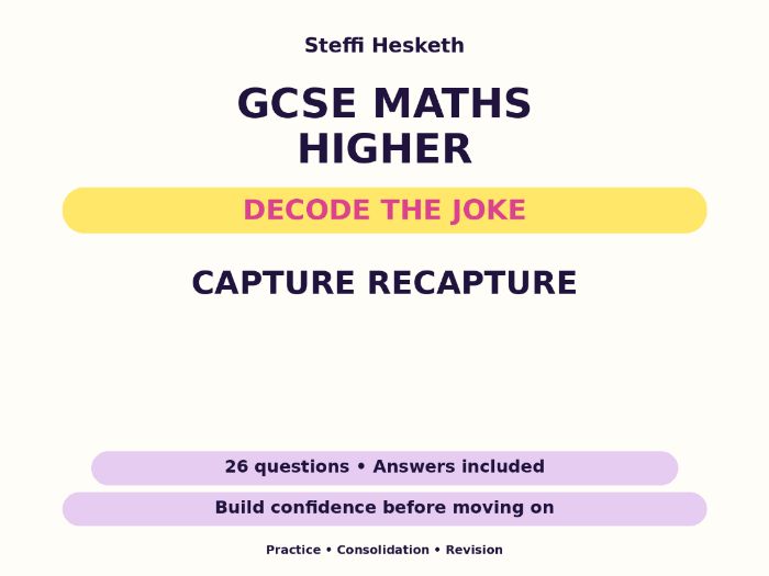 Capture Recapture | GCSE Decode the Joke + Answers