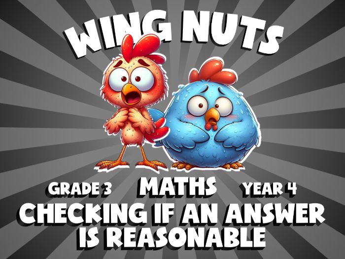 Checking If an Answer Is Reasonable WING NUTS Maths Game | No-Prep Year 4 Review Activity