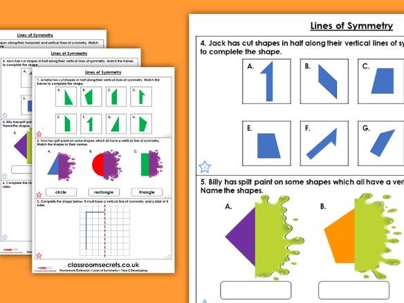 Symmetry worksheet year 6 image
