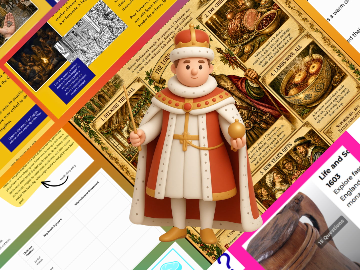 KS2 Tudors and Stuarts/KS3/Common Entrance Making of the UK - Life in England in 1603 Resources Bundle