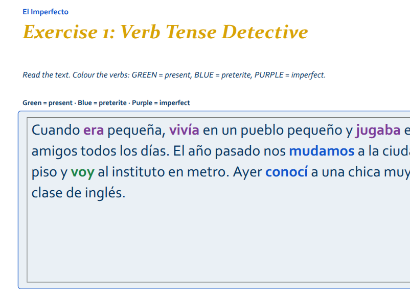 Spanish GCSE - Tenses Booklet - El Gran Libro de los Tiempos Verbales
