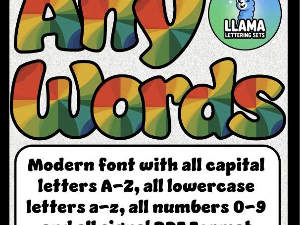 Abstract Colorful Art Design Classroom Display | Lettering Set | Whole Alphabet A-Z and 0-9