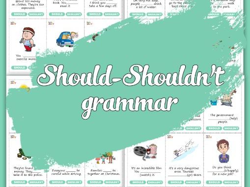 Should and Shouldn’t Worksheets | Modal Verbs ESL Grammar Practice Activities