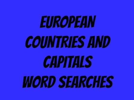 European Countries and Capitals Word Searches