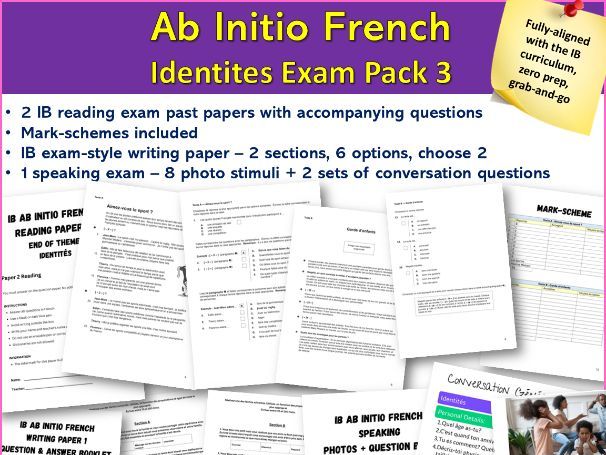 IB French Ab Initio Assessment –Writing,Reading&Speaking | Identities theme (3)