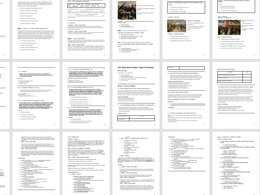 Spanish GCSE Workbook + Answers (new from 2024) - PART 4 of 4