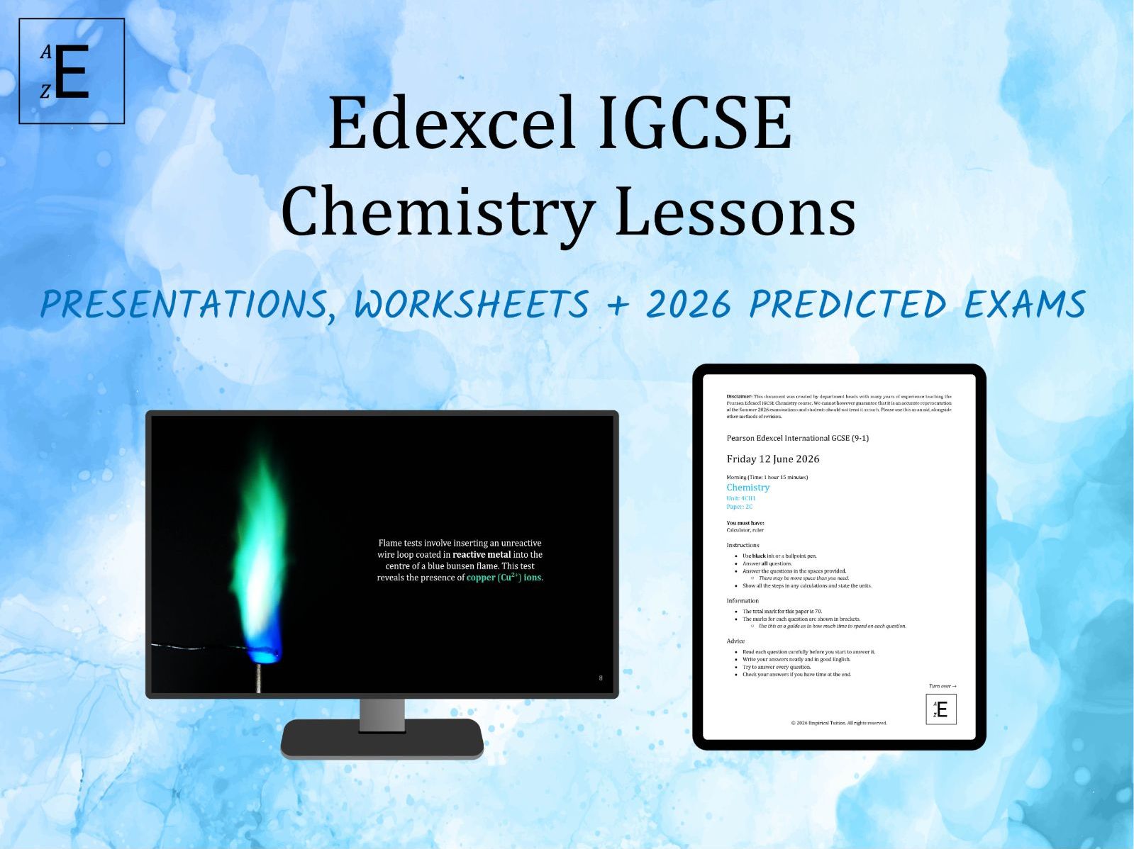 Edexcel IGCSE Chemistry Lessons - The Complete Course (Presentations, Worksheets and 2026 Predicted Exams)