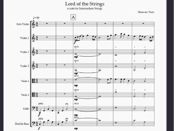 Lord of the Rings arrangement for Intermediate Strings