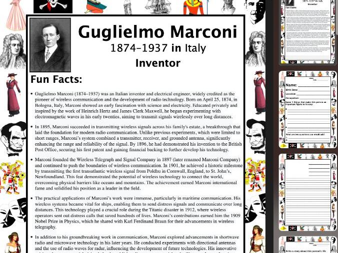 Guglielmo Marconi PACKET & ACTIVITIES, Important Historical Figures Series