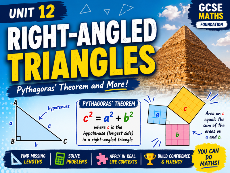 12 - Right-Angled Triangles Teacher Pack - FOUNDATION Maths GCSE Pearson Edexcel