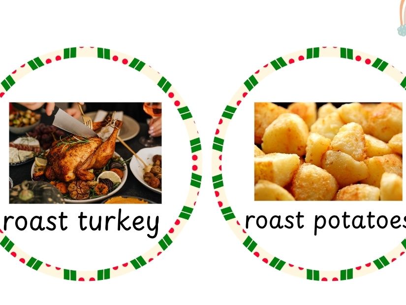 Christmas Dinner photos and vocabulary