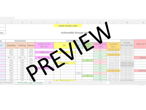 Vulnerable Groups spreadsheet