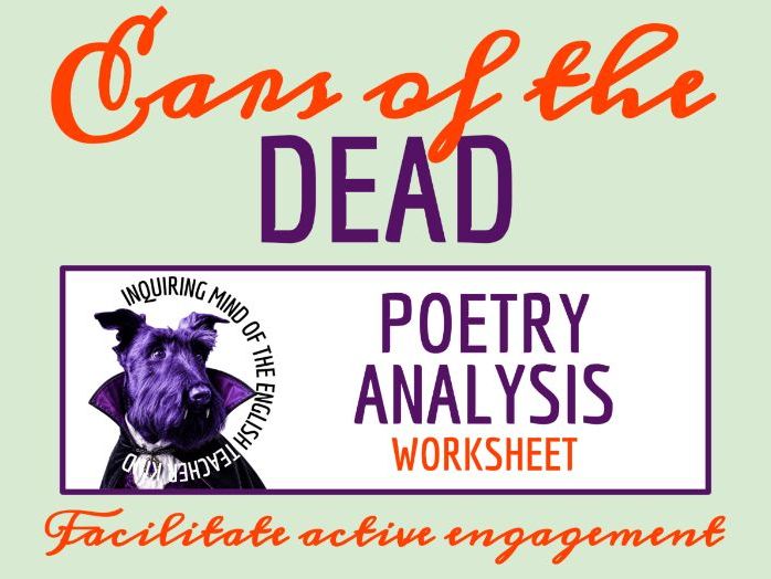 "Ears of the Dead" by James Arthur Gothic Horror Poem Analysis Worksheet | Supernatural Poetry