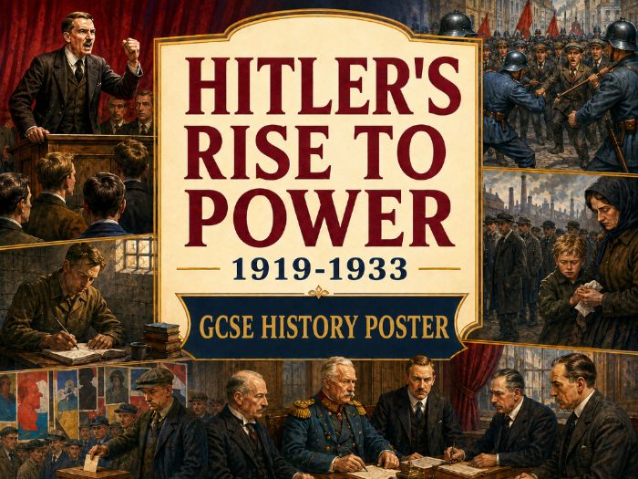 Hitler’s Rise to Power 1919–1933 | GCSE History Revision Poster