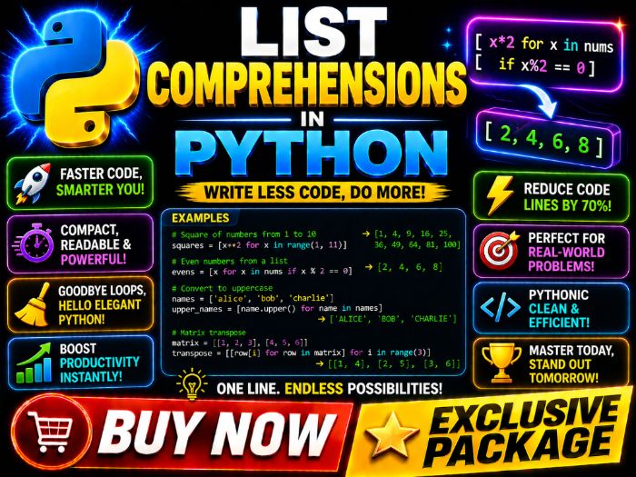 List Comprehensions in Python | Cambridge A-Level 9618 CS | PPT + Worksheets + Activity + MCQ - CS