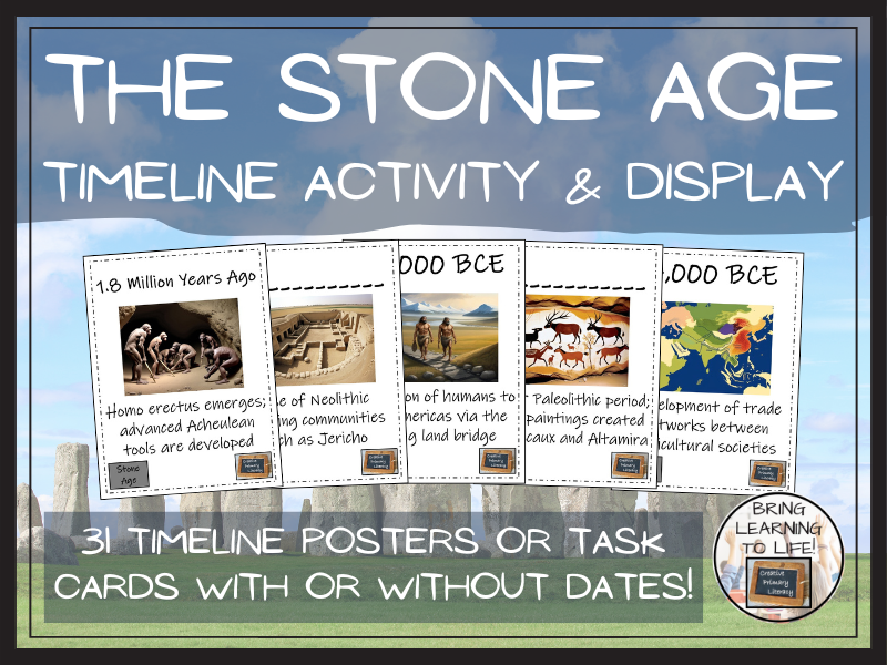 Stone Age Timeline Display Research and Sorting Activity
