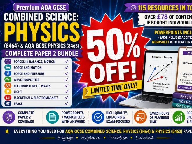 Complete AQA GCSE Physics Bundle for Paper 2 (topics P8->P16 + RPs)