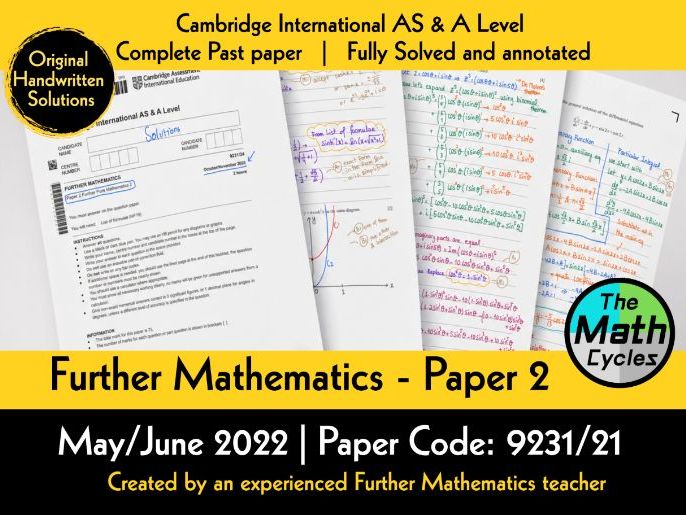 A Level Further Math 9231/21: Pure 2- May/June 2022 - Color-Coded Solutions