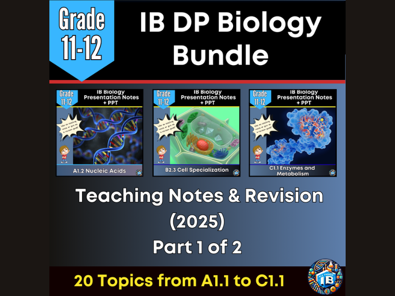 IB DP Biology Teaching Notes & Revision Bundle (Topics A1.1–C1.1) 2026