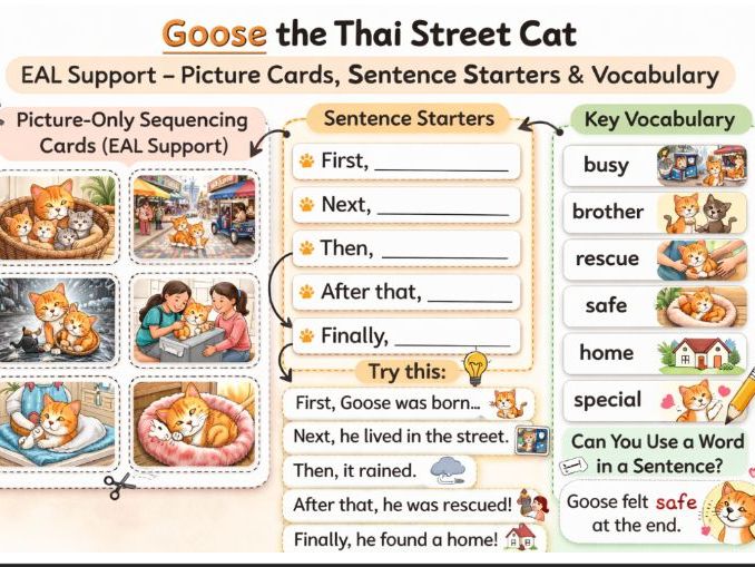 Goose the Thai Street Cat - Story & Activity Pack