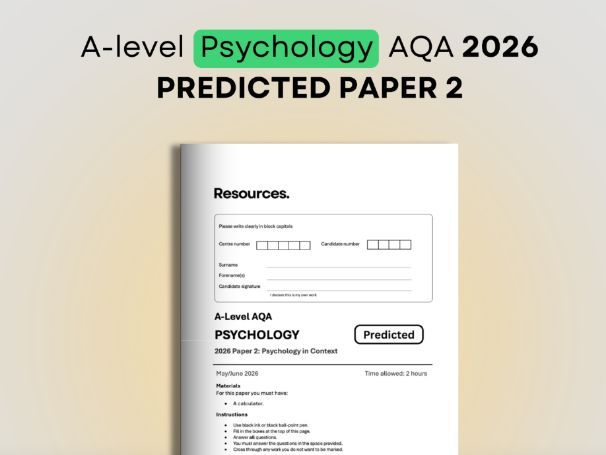 A-Level Psychology AQA Predicted Paper 2 2026