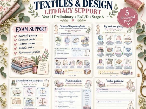 Year 11 Textiles and Design EALD Literacy & Exam Support | ATCFAI