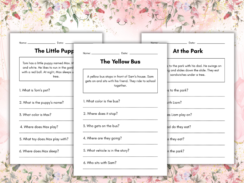 reading worksheet for grade 1