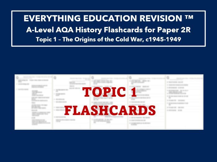 A-Level AQA History Flashcards for Paper 2R – Topic 1 (The Origins of the Cold War, c1945-1949)