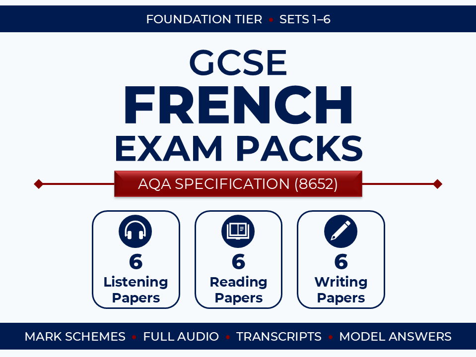 AQA GCSE French (2026) – Complete Foundation Exam Pack Bundle
