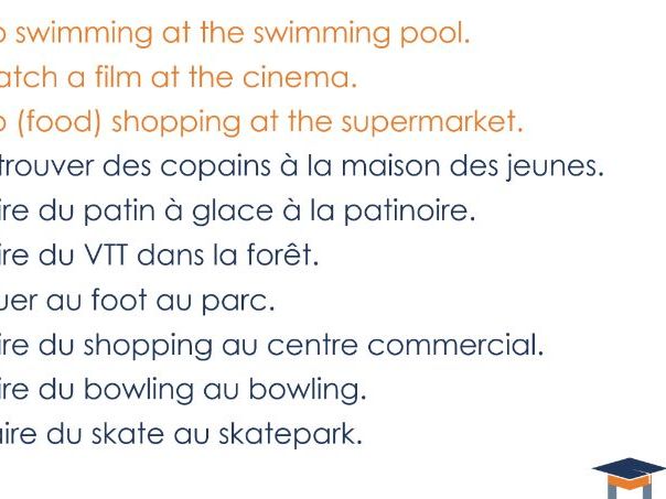 French - Activities in town