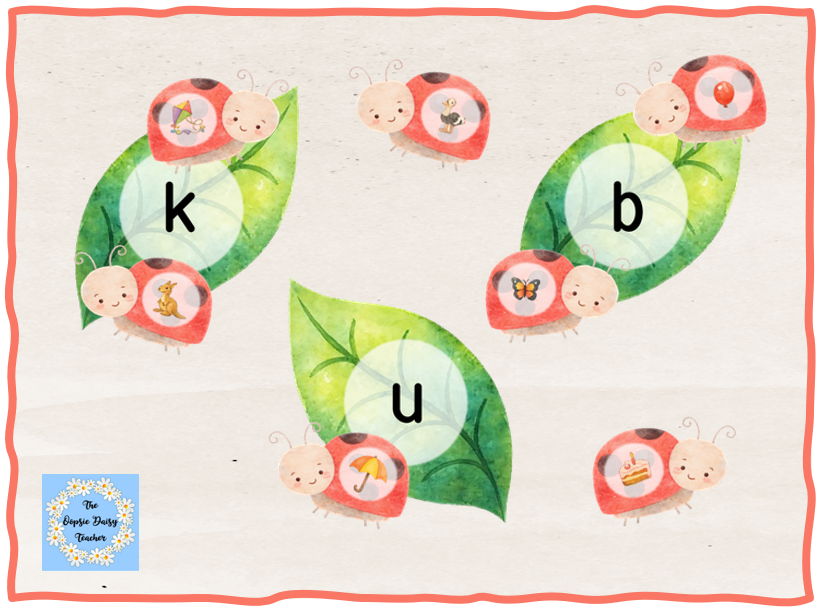 Initial Sounds Phonics Matching Game (Ladybirds and Leaves)