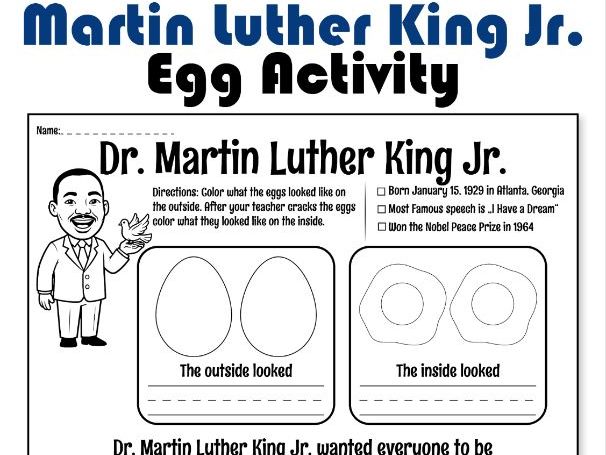 Martin Luther King Jr. Egg Activity | Teaching Equality & Diversity (Black History)