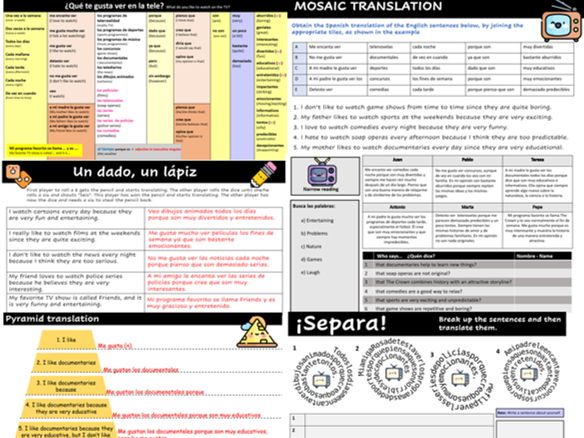 ¿Qué te gusta ver en la tele? - What do you like to watch on TV?