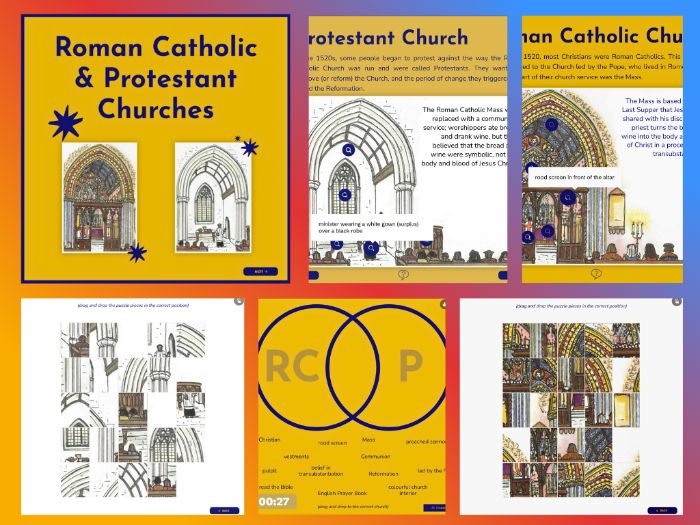 Common Entrance Making of the UK/GCSE History - Catholic & Protestant Churches Interactive Guide