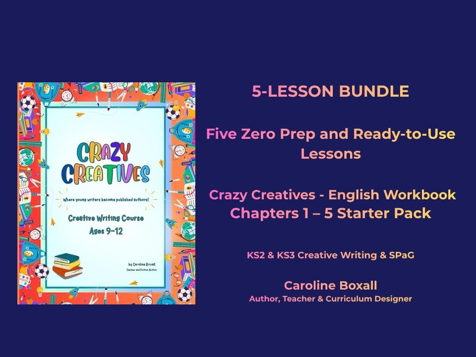 Crazy Creatives: Writing Skills Bundle (Chapters 1–5) – Genres, Settings, Characters, Conflict & Plot