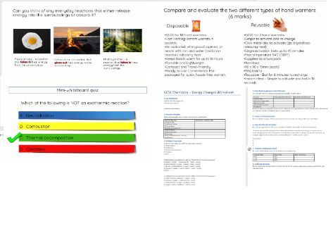 AQA GCSE Chemistry: Energy Changes - exothermic and endothermic reactions