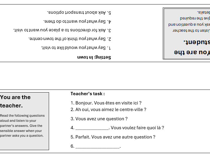 EDEXCEL NEW GCSE role-plays toblerone