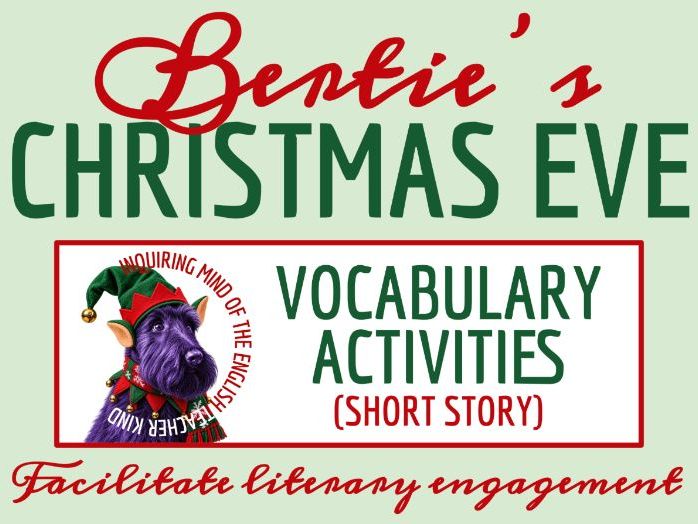 "Bertie's Christmas Eve" by Saki Vocabulary Activities | Crossword Puzzle | Word Search | Worksheet