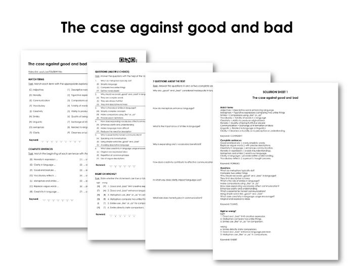 The case against good and bad Teaching Resources
