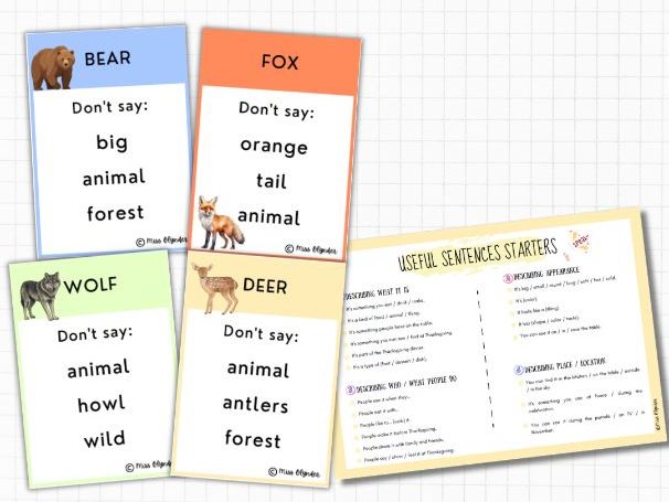 Forest Animals Taboo Game – ESL Speaking Activity | Woodland Animals Vocabulary | No Prep |