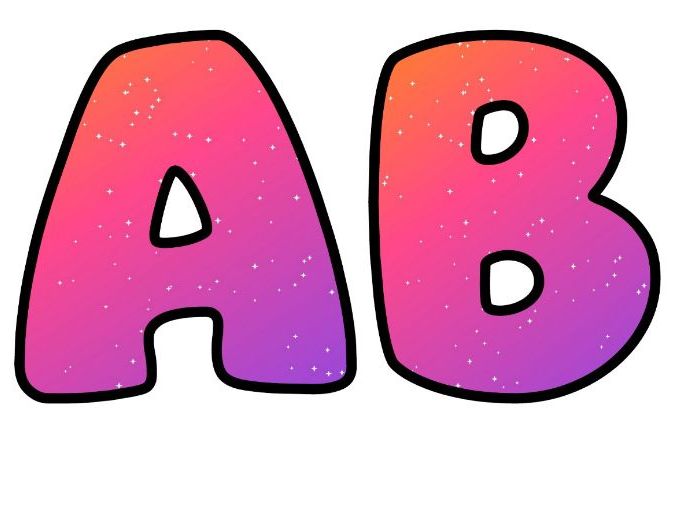 Tropical Punch Gradient Bubble Letters | Patterned Bulletin Board Letters | Classroom Display Pack