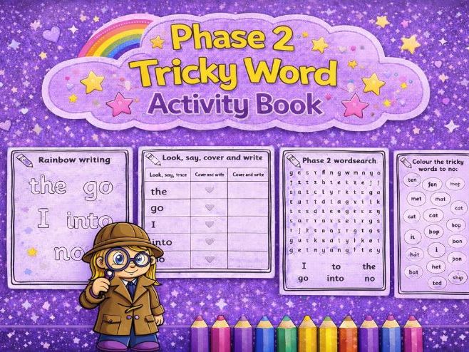 Year 1/ Reception - Phase 2 tricky word activity book