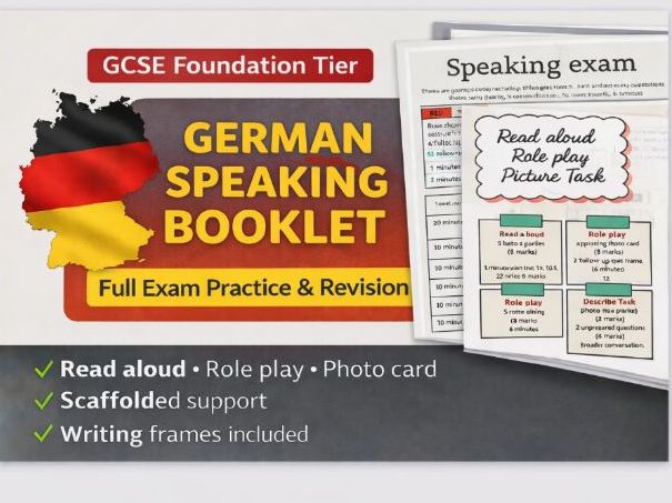 Edexcel GCSE German Speaking Workbook (Foundation) | Role Play, Photo Card & Conversation