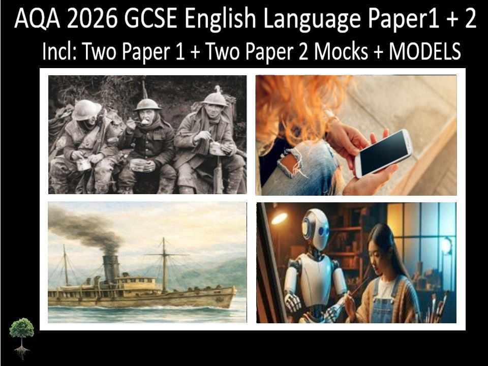 Four AQA 2026 GCSE English Language Paper 1 + 2 Mocks | Models
