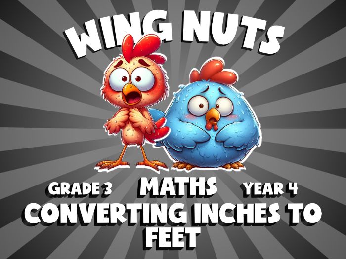Converting Inches to Feet WING NUTS Maths Game | No-Prep Year 4 Review Activity