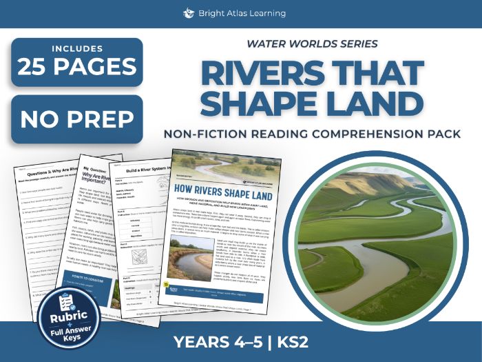 KS2 Non-Fiction Reading Comprehension Worksheets: Rivers | Years 4–5