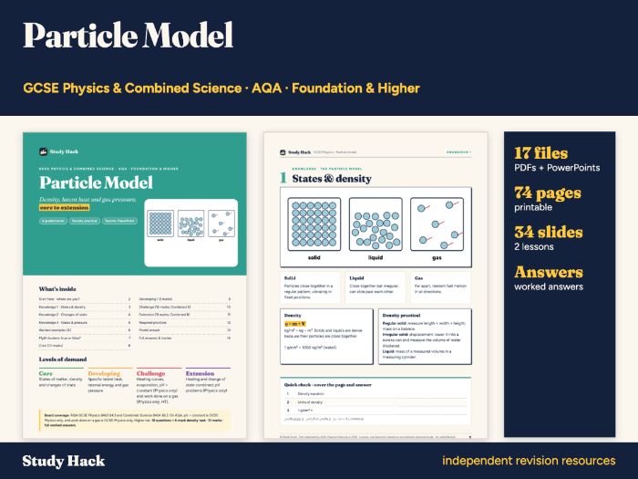 GCSE Physics Particle Model of Matter Pack (AQA)